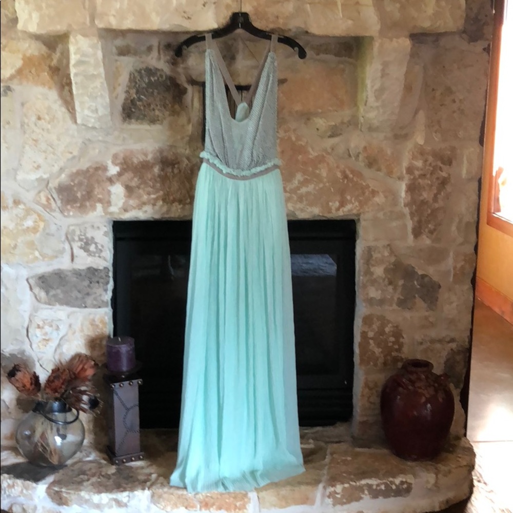 Stunning bohemian free people aqua gown
